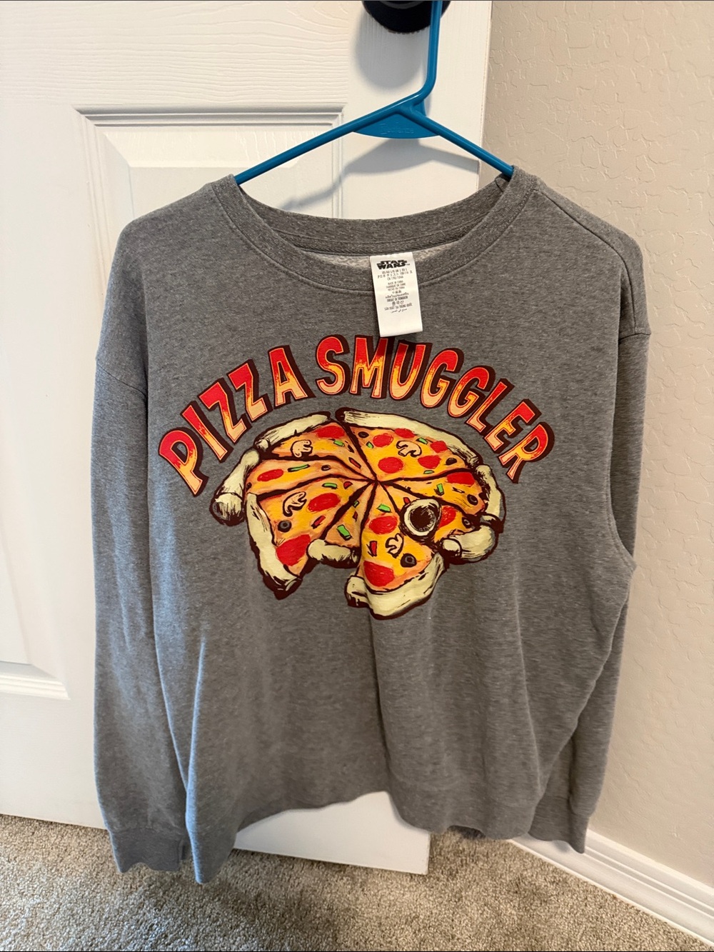 Star Wars Pizza Smuggler Graphic Crewneck Sweatshirt - Gray